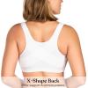 imageHSIA Womens Posture Minimizer Bra  Front Closure Bra for Women No Underwire Back Support Plus Size Full Coverage BraWhite