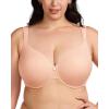 imageHSIA Womens Full Coverage Plus Size TShirt Bra with Smoothing Back Supportive Underwire Minimizer Padded BraPeach Pink