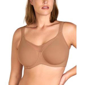 imageHSIA Minimizer Bras for Women Plus Size Full Coverage Coolcomfort T Shirt Unlined Bra with Underwire for Heavy BreastCoffee
