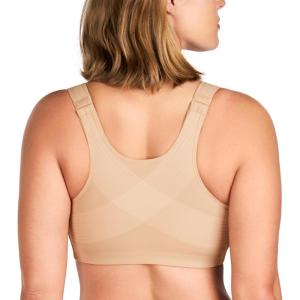 imageHSIA Womens Posture Minimizer Bra  Front Closure Bra for Women No Underwire Back Support Plus Size Full Coverage BraNatural Nude