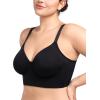 imageHSIA Womens Minimizer Bra Full Coverage Plus Size TShirt Longline Smooth Seamless Unlined Bra Underwire CorsetBlack
