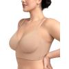 imageHSIA Womens Minimizer Bra Full Coverage Plus Size TShirt Longline Smooth Seamless Unlined Bra Underwire CorsetLight Beige