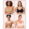 imageHSIA Minimizer Bras for Women Plus Size Full Coverage Coolcomfort T Shirt Unlined Bra with Underwire for Heavy BreastLight Beige With Floral Print