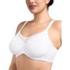 imageHSIA Minimizer Bras for Women Plus Size Full Coverage Coolcomfort T Shirt Unlined Bra with Underwire for Heavy BreastWhite With Floral Print