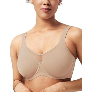 imageHSIA Minimizer Bras for Women Plus Size Full Coverage Coolcomfort T Shirt Unlined Bra with Underwire for Heavy BreastDusty Taupe