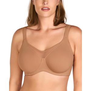 imageHSIA Minimizer Bras for Women Plus Size Full Coverage Coolcomfort T Shirt Unlined Bra with Underwire for Heavy BreastRich Mocha