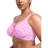 imageHSIA Minimizer Bras for Women Plus Size Full Coverage Coolcomfort T Shirt Unlined Bra with Underwire for Heavy BreastBlush Pink Lip Print