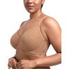 imageHSIA Minimizer Bras for Women Full Coverage Plus Size Underwire Unlined Mesh Jacquard Bra for Big BustedDark Beige