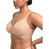 imageHSIA Minimizer Bras for Women Full Coverage Plus Size Underwire Unlined Mesh Jacquard Bra for Big BustedLight Beige