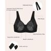 imageHSIA Minimizer Bras for Women Full Coverage Underwire Plus Size Unlined Mesh Jacquard Bra with Wide StrapsBlack