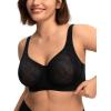 imageHSIA Minimizer Bras for Women Full Coverage Underwire Plus Size Unlined Mesh Jacquard Bra with Wide StrapsBlack