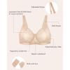 imageHSIA Minimizer Bras for Women Full Coverage Underwire Plus Size Unlined Mesh Jacquard Bra with Wide StrapsLight Beige