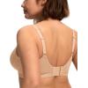 imageHSIA Minimizer Bras for Women Full Coverage Underwire Plus Size Unlined Mesh Jacquard Bra with Wide StrapsLight Beige