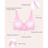 imageHSIA Minimizer Bras for Women Full Coverage Underwire Plus Size Unlined Mesh Jacquard Bra with Wide StrapsSoft Pink