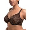 imageHSIA Minimizer Bras for Women Full Coverage Underwire Unlined Mesh Plus Size Convertible Bra for Big BustedBlack