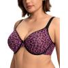 imageHSIA Minimizer Bras for Women Full Coverage Underwire Unlined Mesh Plus Size Convertible Bra for Big BustedBlack and Pink