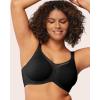 imageHSIA Minimizer Bras for Women Plus Size Full Coverage Coolcomfort T Shirt Unlined Bra with Underwire for Heavy Breast Black 34DD