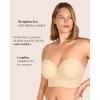imageHSIA Strapless Bras for Women Longline Corset for Large Bust Plus Size Supportive Bustier Minimizer Convertible BandeauBeige