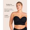 imageHSIA Strapless Bras for Women Longline Corset for Large Bust Plus Size Supportive Bustier Minimizer Convertible BandeauBlack
