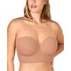 imageHSIA Strapless Bras for Women Longline Corset for Large Bust Plus Size Supportive Bustier Minimizer Convertible BandeauDark Beige