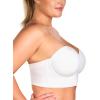 imageHSIA Strapless Bras for Women Longline Corset for Large Bust Plus Size Supportive Bustier Minimizer Convertible BandeauWhite