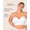 imageHSIA Strapless Bras for Women Longline Corset for Large Bust Plus Size Supportive Bustier Minimizer Convertible BandeauWhite