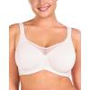 imageHSIA Minimizer Bras for Women Plus Size Full Coverage Coolcomfort T Shirt Unlined Bra with Underwire for Heavy Breast Classic White 34DDD