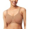 imageHSIA Minimizer Bras for Women Plus Size Full Coverage Coolcomfort T Shirt Unlined Bra with Underwire for Heavy Breast Warm Taupe 44G