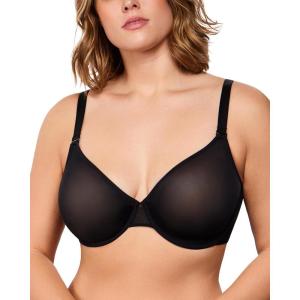 imageHSIA Minimizer Bras for Women Full Coverage Underwire Unlined Mesh Plus Size Convertible Bra for Big BustedSolid Black