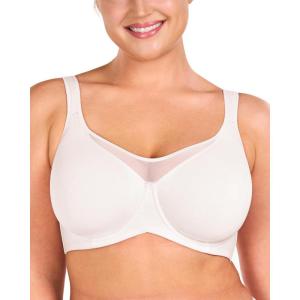 imageHSIA Minimizer Bras for Women Plus Size Full Coverage Coolcomfort T Shirt Unlined Bra with Underwire for Heavy Breast Classic White 34DDD