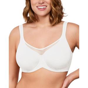 imageHSIA Minimizer Bras for Women Plus Size Full Coverage Coolcomfort T Shirt Unlined Bra with Underwire for Heavy Breast White 34DDD 01