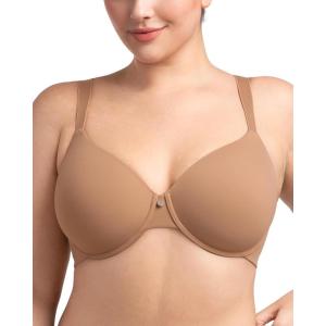 imageHSIA Tshirt Bras for Women Full Coverage Underwire Lightly Lined Plus Size Minimizer Bra for Big BustedDark Beige