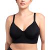 imageHSIA Bras for Women Minimizer Full Coverage Seamless Plus Size Longline Unlined Underwire Back Smoothing BraBlack