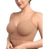 imageHSIA Bras for Women Minimizer Full Coverage Seamless Plus Size Longline Unlined Underwire Back Smoothing BraDark Beige