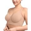 imageHSIA Bras for Women Minimizer Full Coverage Seamless Plus Size Longline Unlined Underwire Back Smoothing BraLight Beige