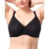 imageHSIA Minimizer Bra for Women  Full Coverage Seamless Lace Bra Plus Size Underwire Unlined Bra for Heavy BreastBlack