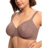 imageHSIA Minimizer Bra for Women  Full Coverage Seamless Lace Bra Plus Size Underwire Unlined Bra for Heavy BreastDark Brown Purple
