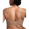 imageHSIA Minimizer Bras for Women Full Coverage Underwire Unlined Mesh Plus Size Convertible Bra for Big BustedLeopard Dark Beige