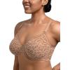 imageHSIA Minimizer Bras for Women Full Coverage Underwire Unlined Mesh Plus Size Convertible Bra for Big BustedLeopard Dark Beige