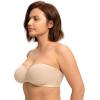 imageHSIA Strapless Bras for Women Bella Convertible Minimizer Bra for Large Bust Unlined Underwire Balconette BrasAlmond Beige