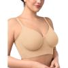 imageHSIA Bras for Women Minimizer Full Coverage Seamless Plus Size Longline Unlined Underwire Back Smoothing BraBeige
