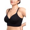 imageHSIA Bras for Women Minimizer Full Coverage Seamless Plus Size Longline Unlined Underwire Back Smoothing BraBlack