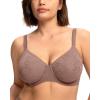imageHSIA Minimizer Bra for Women  Full Coverage Seamless Lace Bra Plus Size Underwire Unlined Bra for Heavy BreastDark Brown Purple