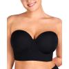 imageHSIA Strapless Bra for Women Large Bust Seamless Underwire Plus Size Convertible Bandeau BraBlack01