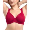 imageHSIA Bras for Women Minimizer Full Coverage Plus Size T Shirt Unlined Underwire Smooth Bra Seamless Cups Joan Ultimate SoftCoral Red