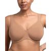imageHSIA Bras for Women Minimizer Full Coverage Plus Size T Shirt Unlined Underwire Smooth Bra Seamless Cups Joan Ultimate SoftDark Beige