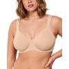 imageHSIA Bras for Women Minimizer Full Coverage Plus Size T Shirt Unlined Underwire Smooth Bra Seamless Cups Joan Ultimate SoftLight Beige