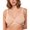 imageHSIA Bras for Women Minimizer Full Coverage Plus Size T Shirt Unlined Underwire Smooth Bra Seamless Cups Joan Ultimate SoftLight Beige