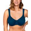 imageHSIA Bras for Women Minimizer Full Coverage Plus Size T Shirt Unlined Underwire Smooth Bra Seamless Cups Joan Ultimate SoftOcean Blue