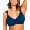imageHSIA Bras for Women Minimizer Full Coverage Plus Size T Shirt Unlined Underwire Smooth Bra Seamless Cups Joan Ultimate SoftOcean Blue